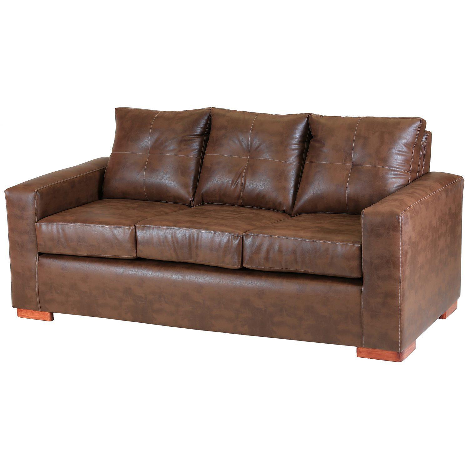 Juego de Living Roma 3-1-1 Cuerpo Cuero Sintetico Pu - Caramelo-2