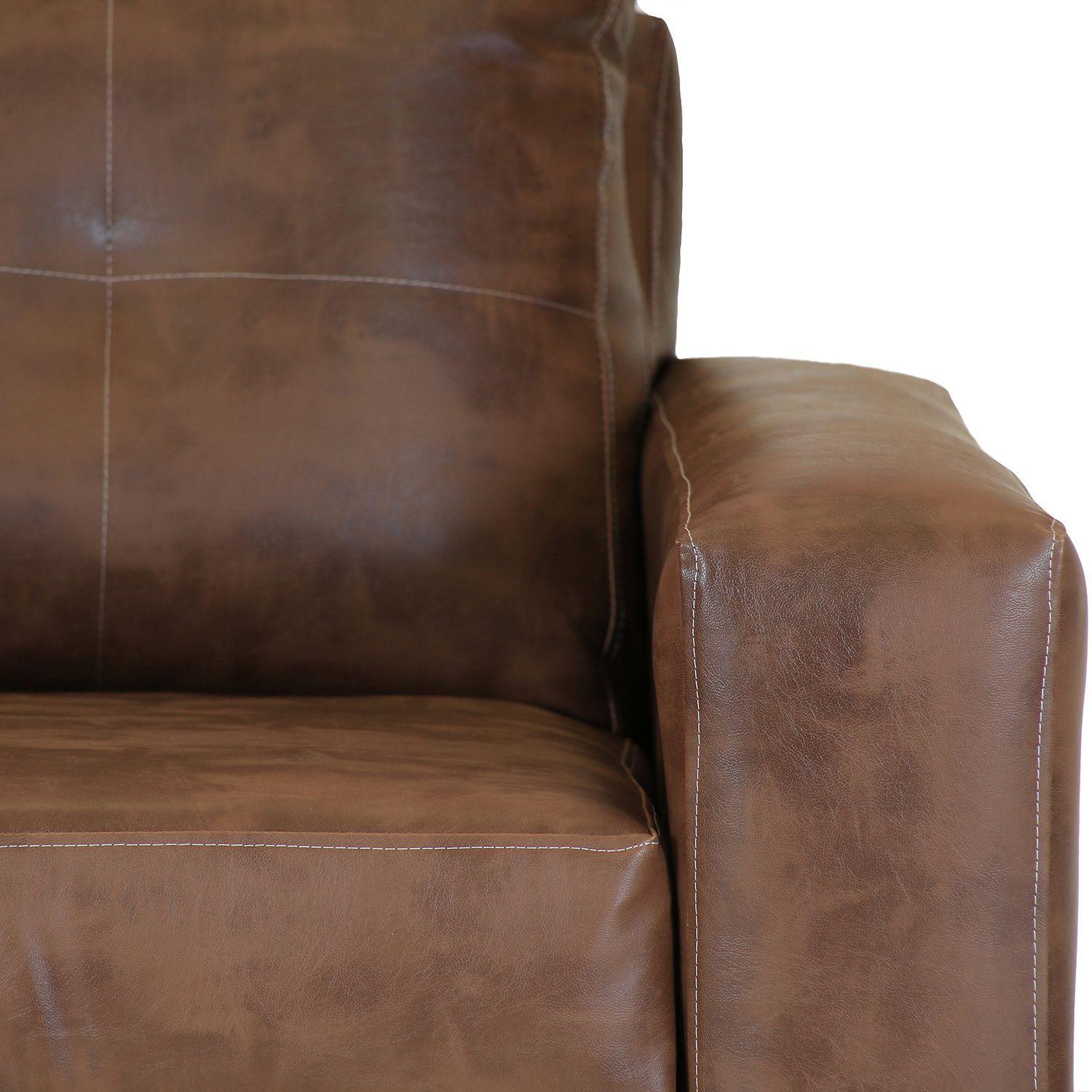 Juego de Living Roma 3-1-1 Cuerpo Cuero Sintetico Pu - Caramelo-5