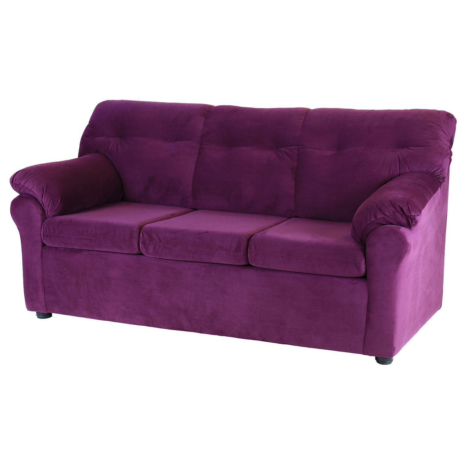 Juego de Living Madrid 3-2 de Felpa - Lila -2