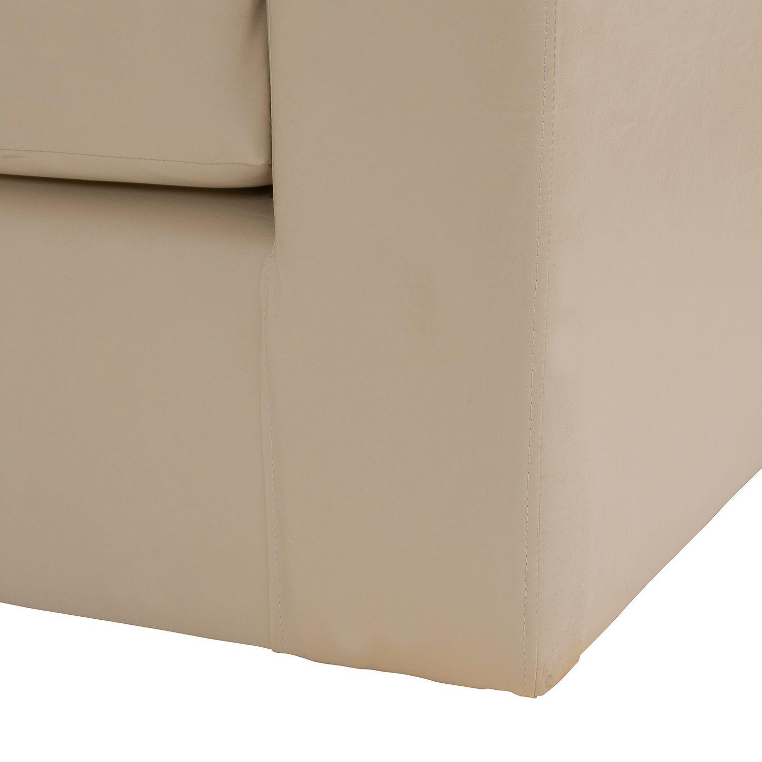 Sofá Seccional Valentina de Cuero Sintetico PU - Beige-3