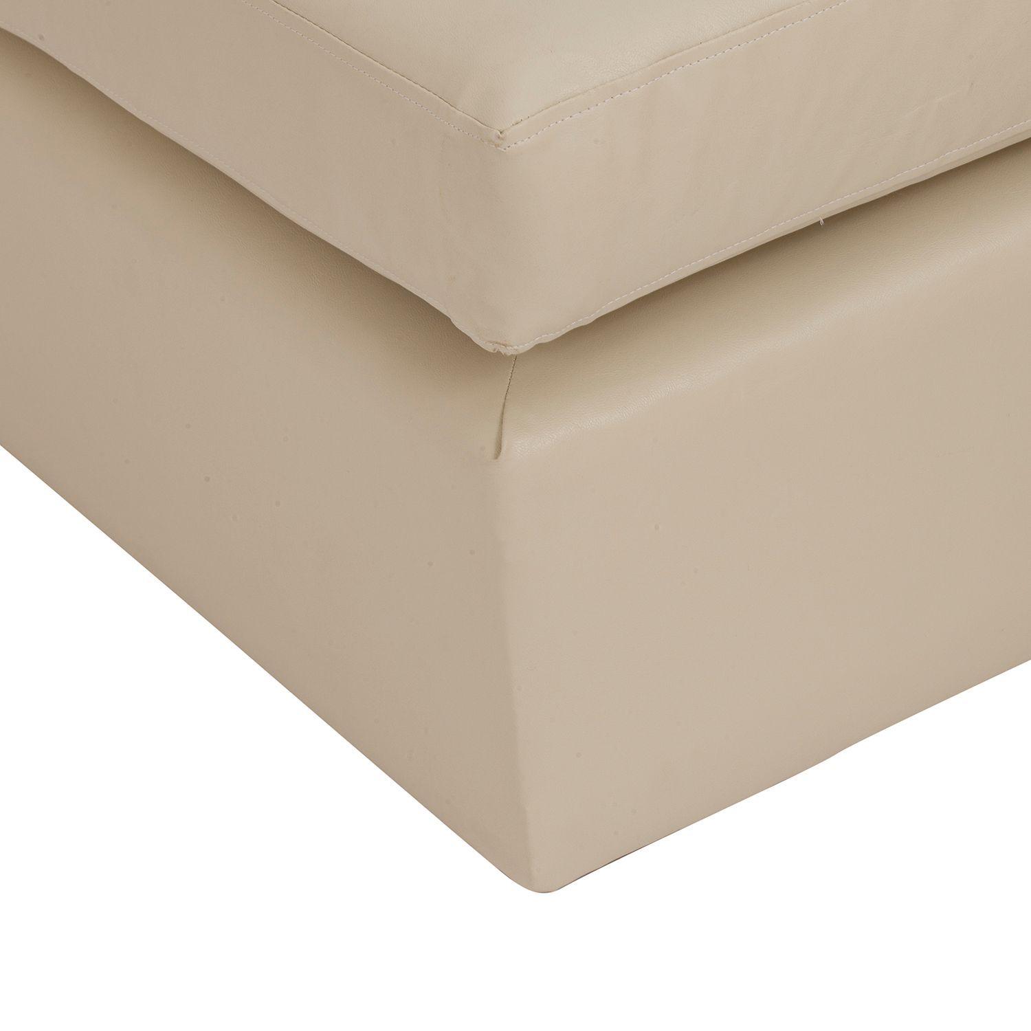 Sofá Seccional Valentina de Cuero Sintetico PU - Beige-4