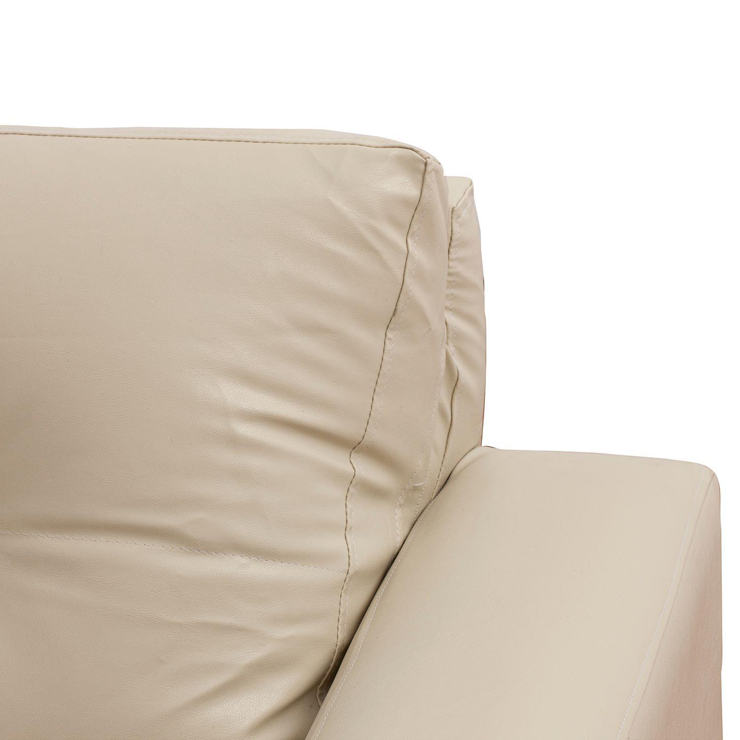 Sofá Seccional Valentina de Cuero Sintetico PU - Beige-6