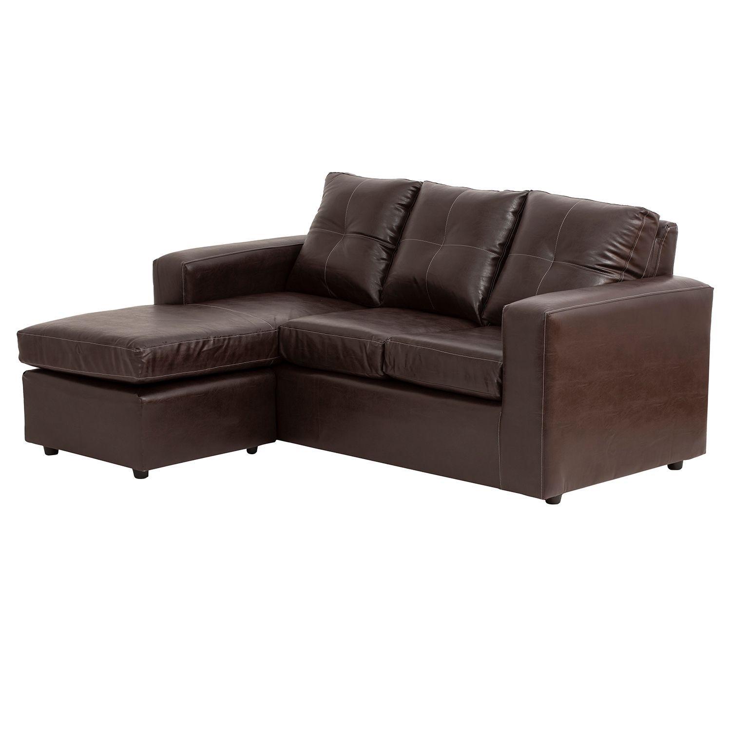 Sofá Seccional Valentina de Cuero Sintético - Café-0