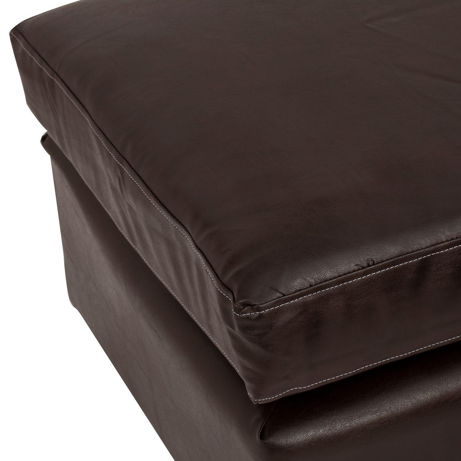 Sofá Seccional Valentina de Cuero Sintético - Café-5