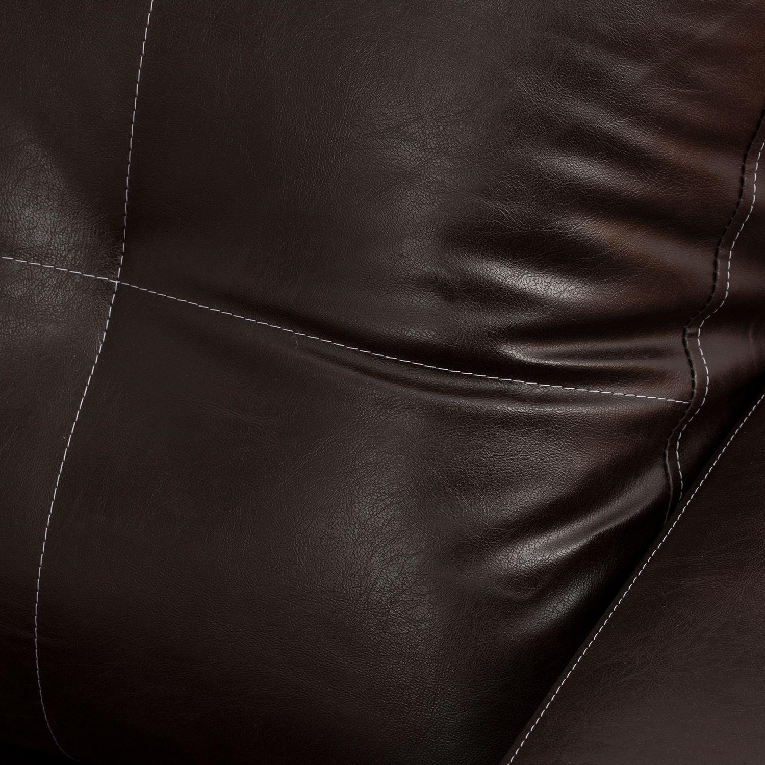 Sofá Seccional Valentina de Cuero Sintético - Café-7