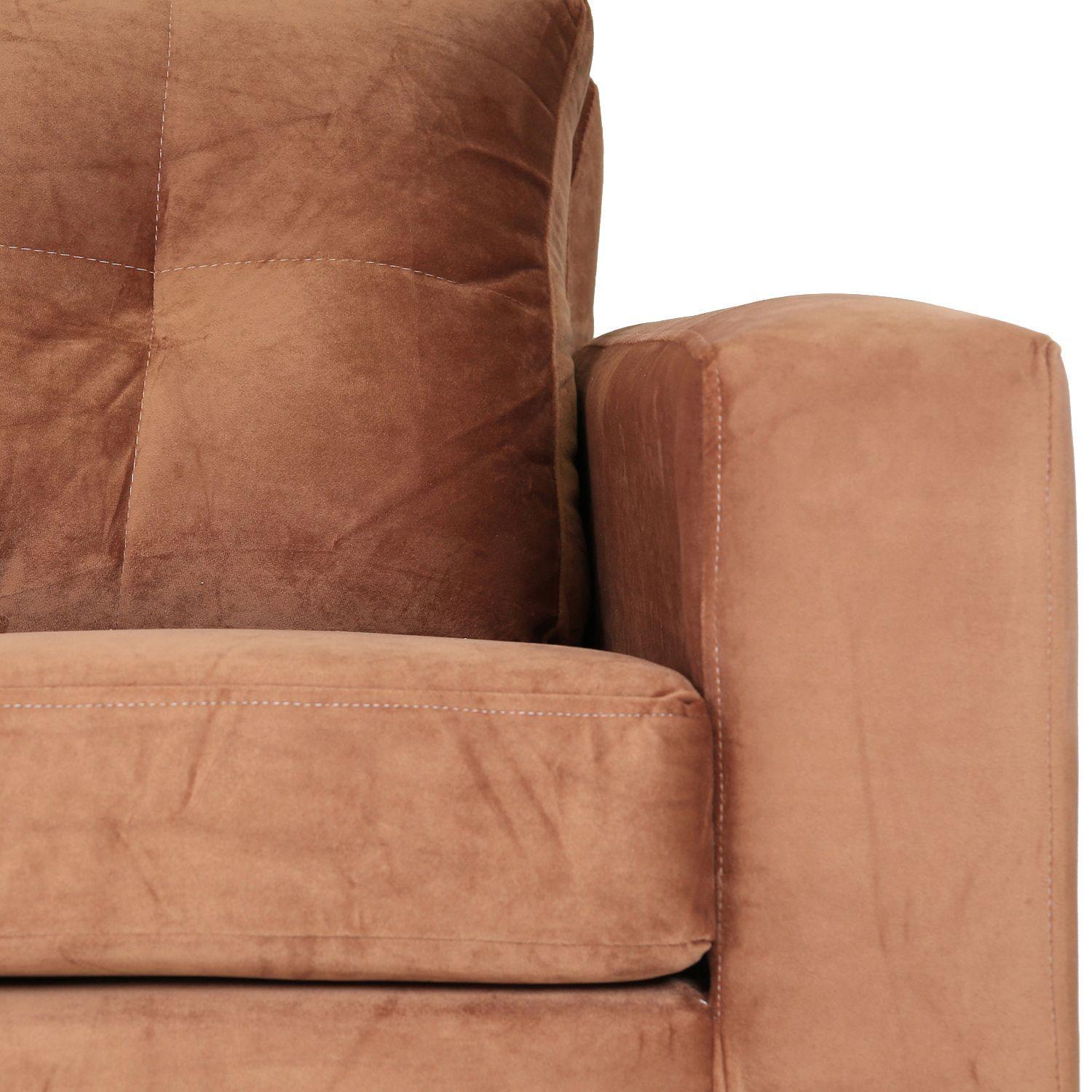 Sofá Valentina 3 Cuerpos de Felpa - Tostado-3