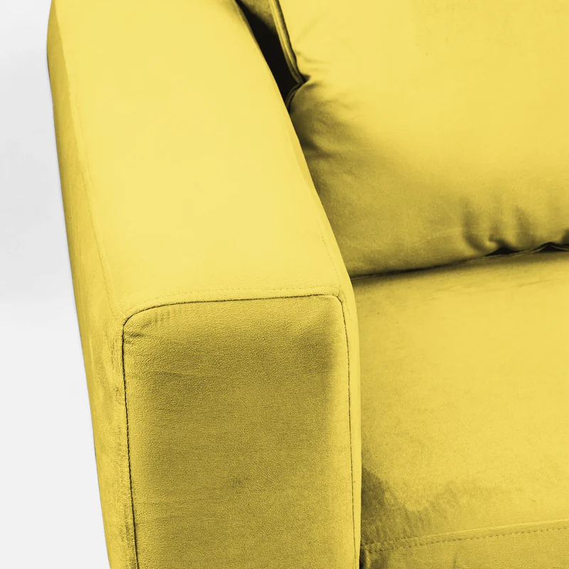 Sofá Perugia 2 Cuerpos Felpa Amarillo-4