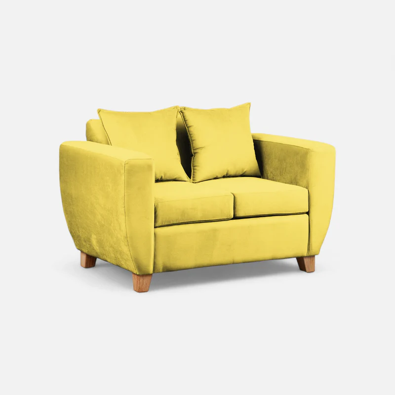 Sofá Perugia 2 Cuerpos Felpa Amarillo-2