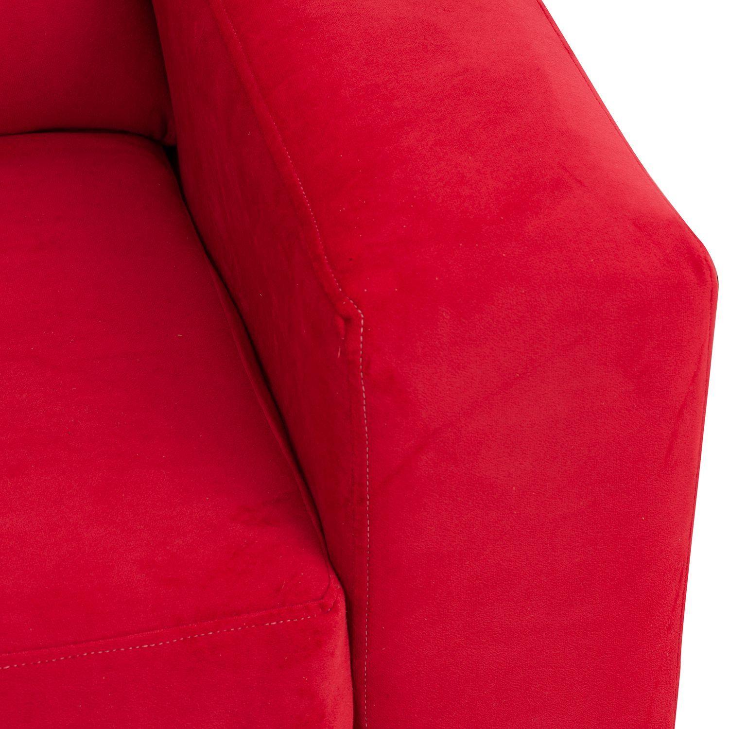 Sofá Seccional Valentina de Felpa - Rojo-4