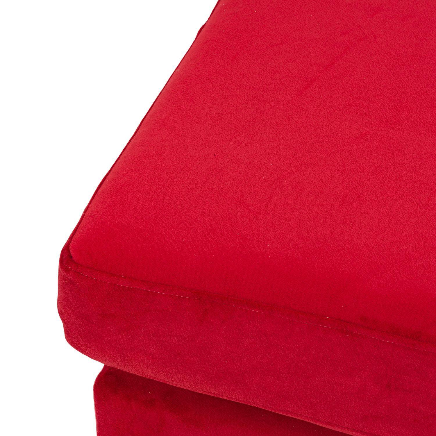 Sofá Seccional Valentina de Felpa - Rojo-6