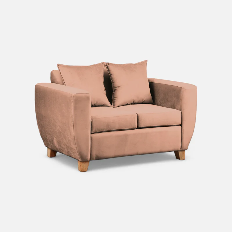 Sofá Perugia 2 Cuerpos Felpa Tostado-2