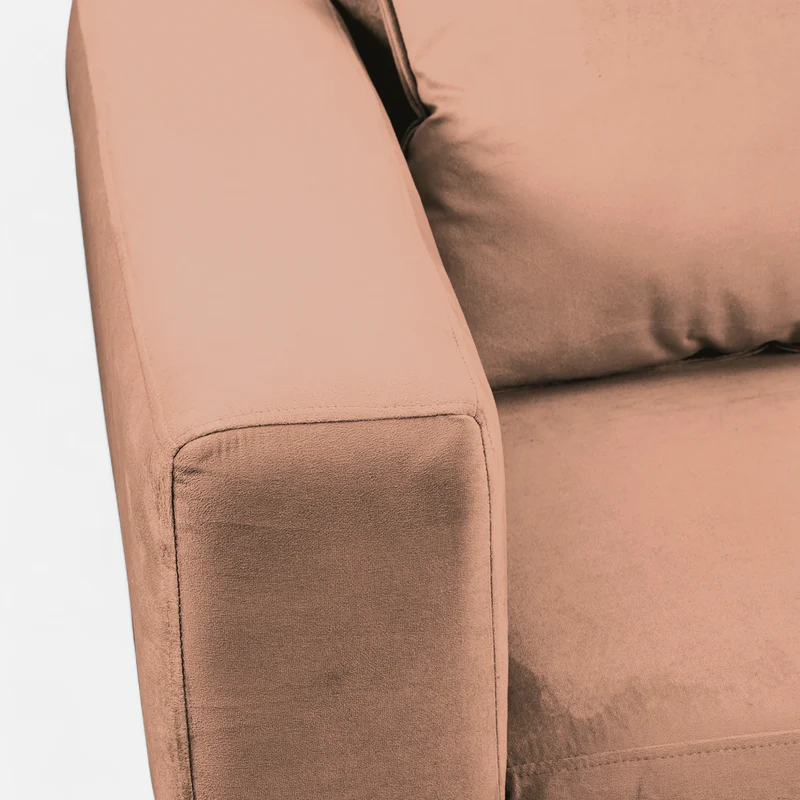 Sofá Perugia 2 Cuerpos Felpa Tostado-3