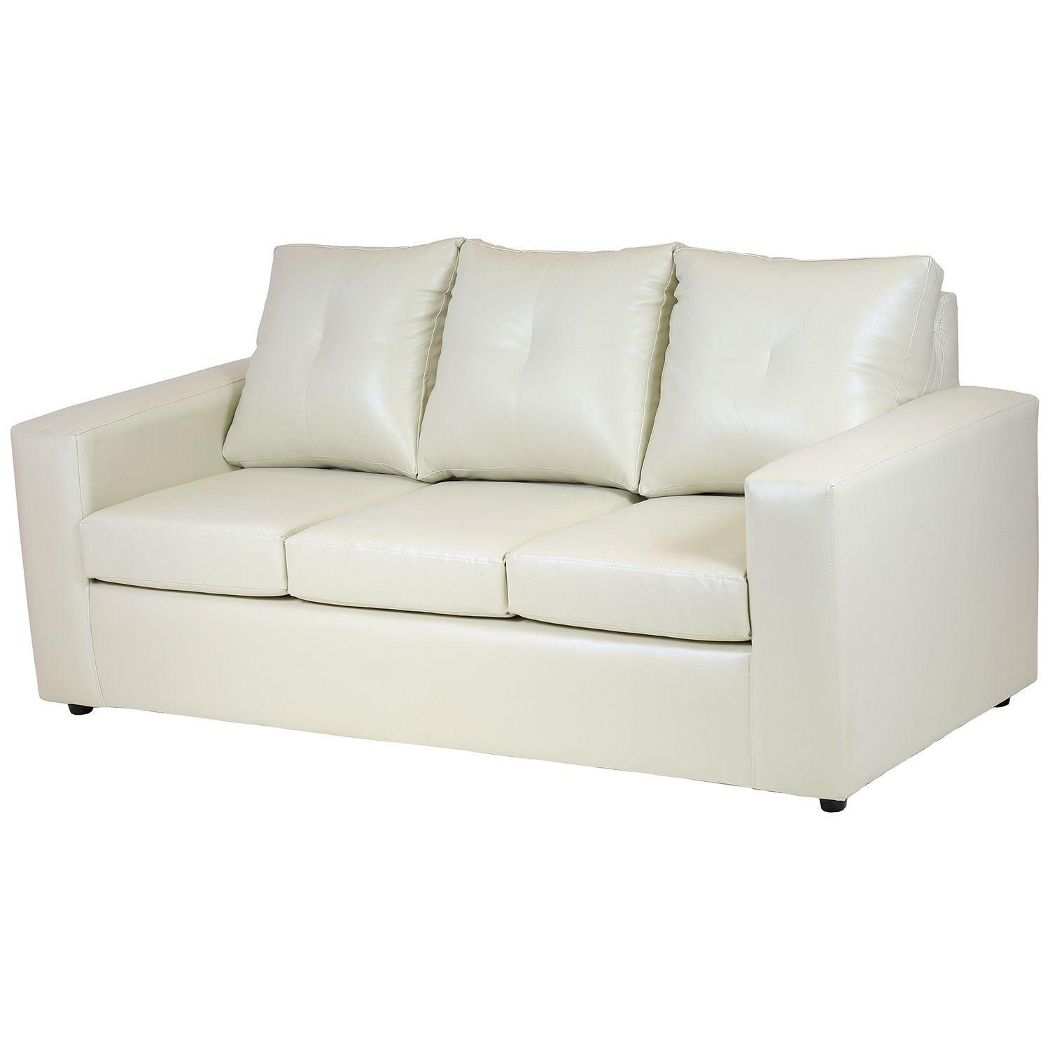 Juego de Living Valentina de Cuero Sintético PU - Beige-1