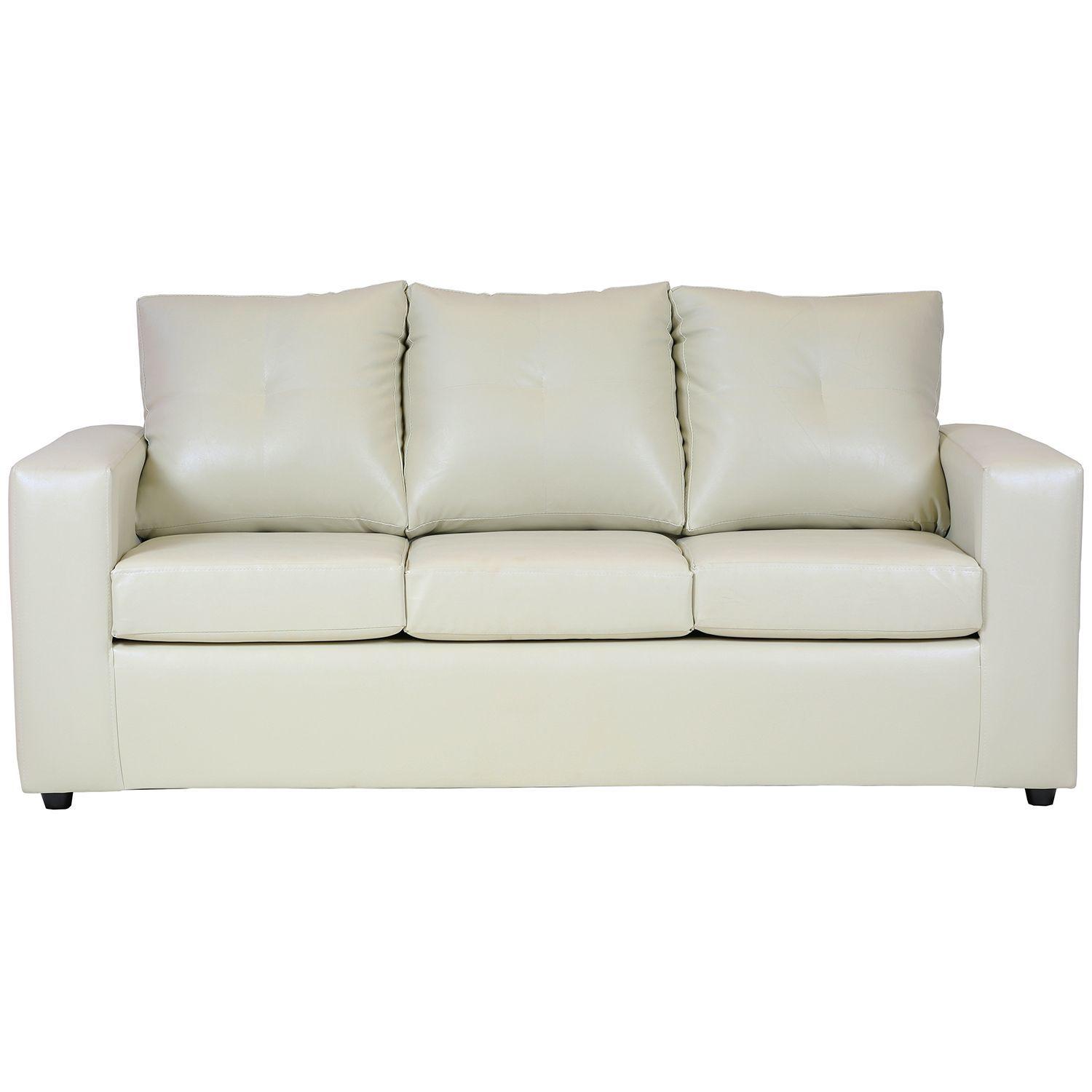 Juego de Living Valentina de Cuero Sintético PU - Beige-2