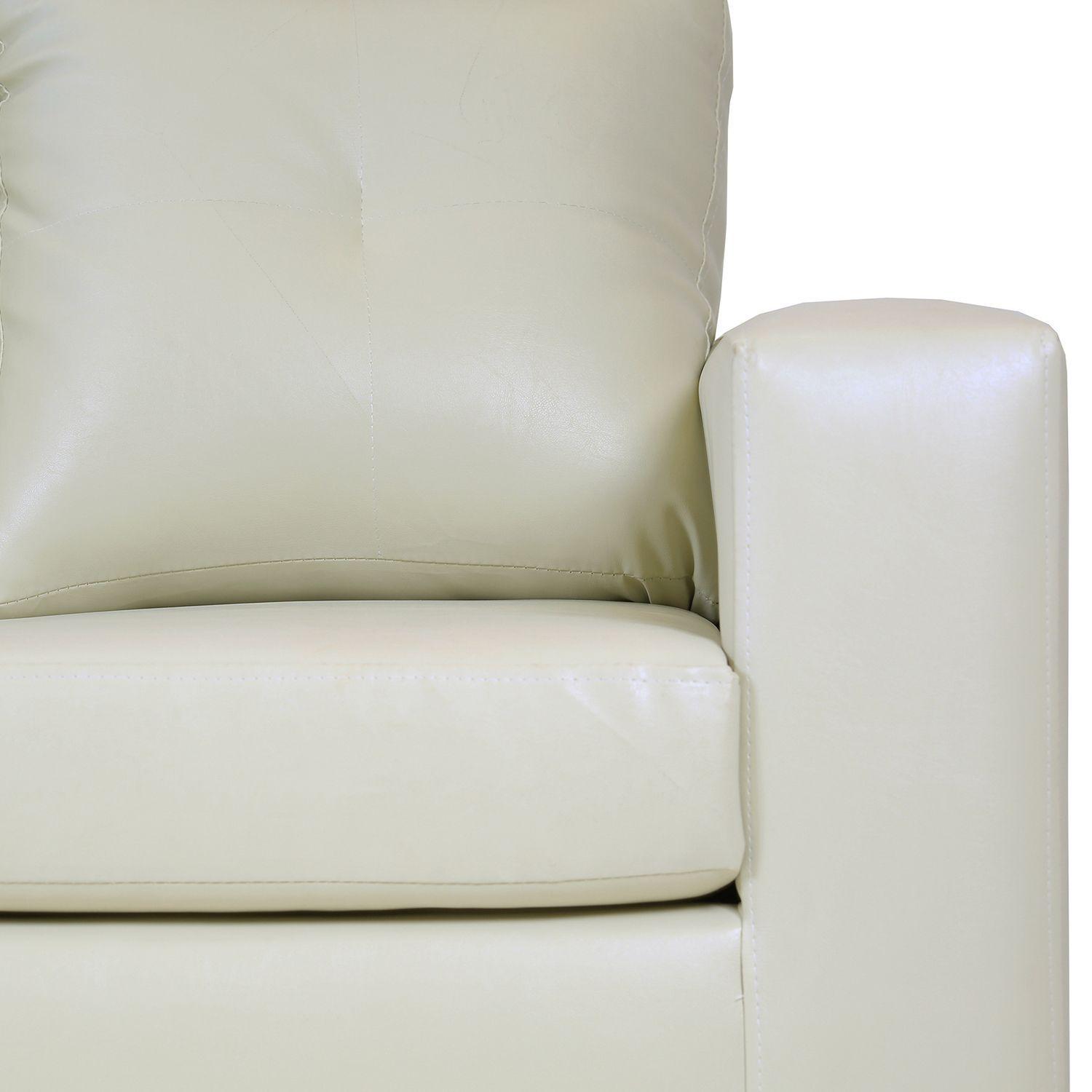 Juego de Living Valentina de Cuero Sintético PU - Beige-4