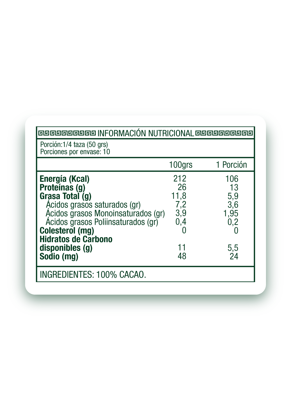 Pack 3 Cacao 100% en Polvo libre de Gluten para preparaciones Keto 400gr-1