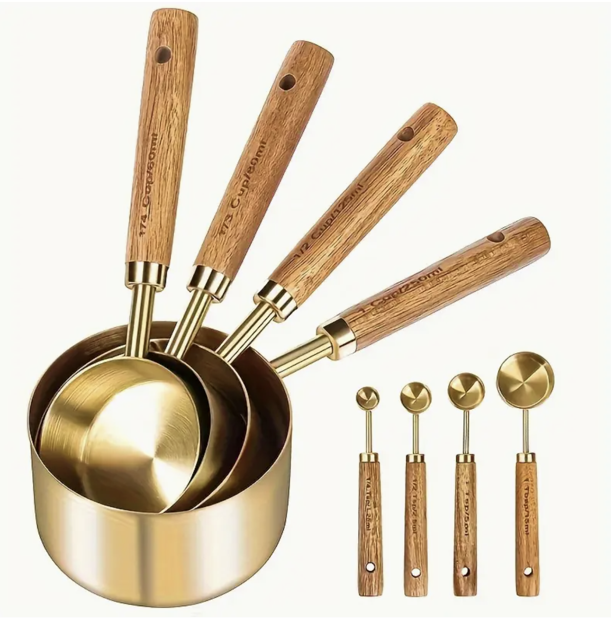 Tazas y Cucharas Medidoras Gold-1