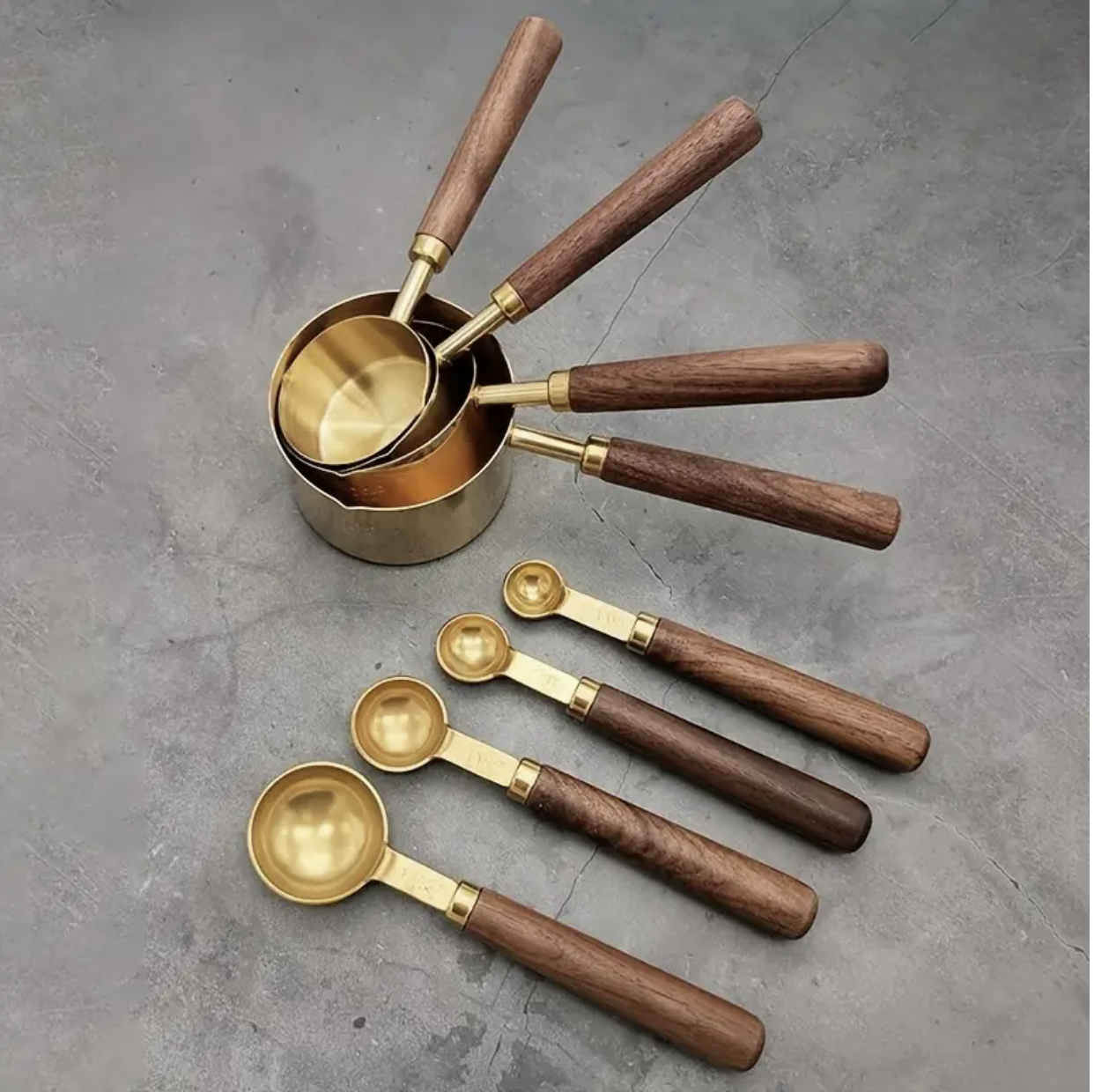 Tazas y Cucharas Medidoras Gold-2