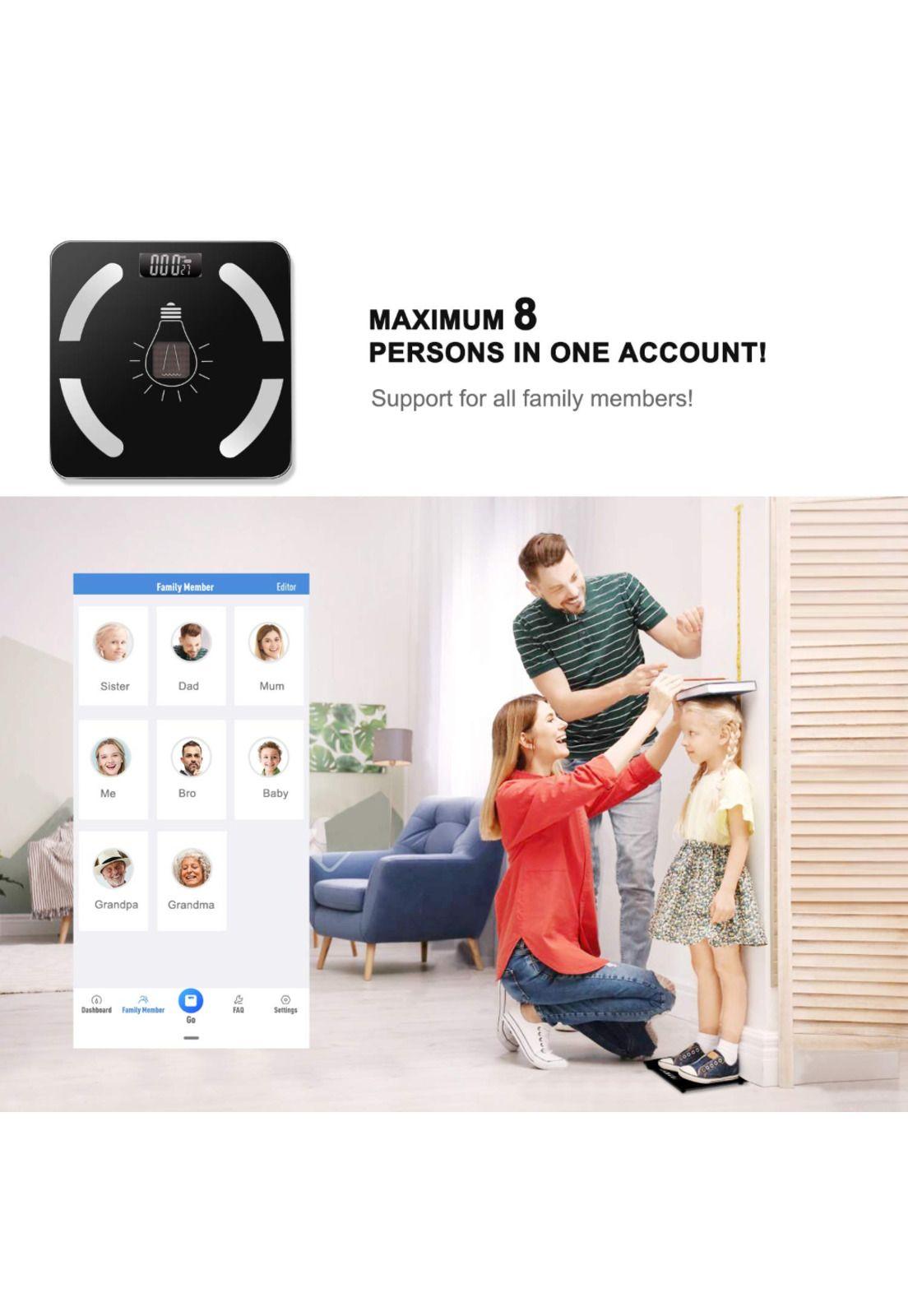 Pesa Inteligente De Baño Bascula Balanza Digital Bluetooth-5