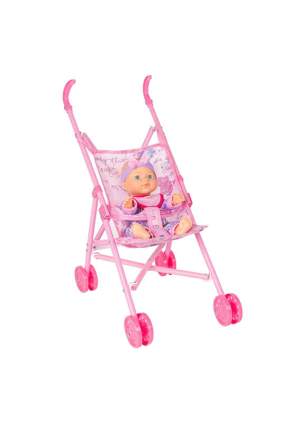 Muñeca Bebe De Juguete Bostecitos Con Silla Cuna Y Coche-2