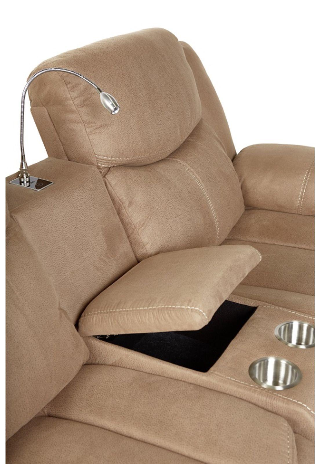Sofa Reclinable Luxorecline 2 Cuerpos Café oscuro-4