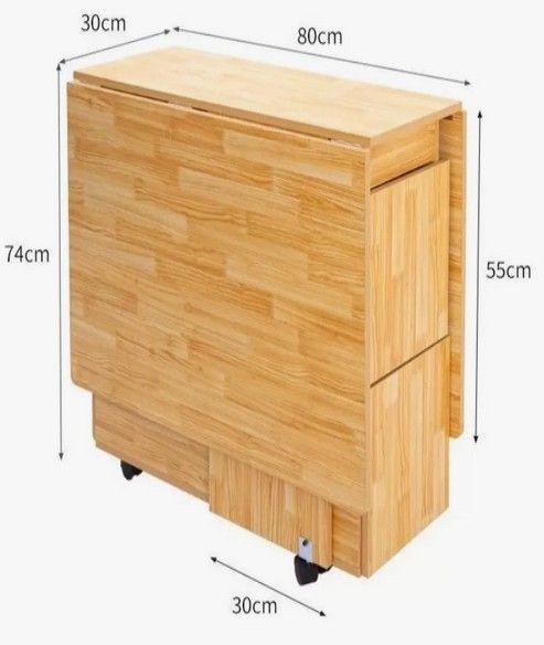 Comedor plegable multiuso + 4 taburetes Tono Bambú Nativo-5