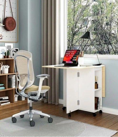 JUEGOS DE COMEDOR MULTIUSO + 4 TABURETES BLANCO/CAFE CON LECHE-6