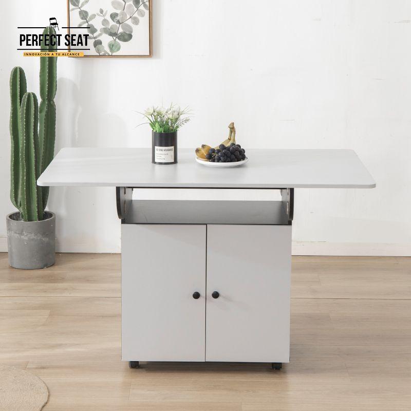 Mesa Comedor Isla Multiuso Gris/Negro-3