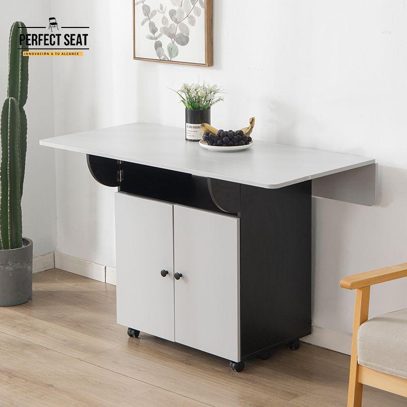 Mesa Comedor Isla Multiuso Gris/Negro-5