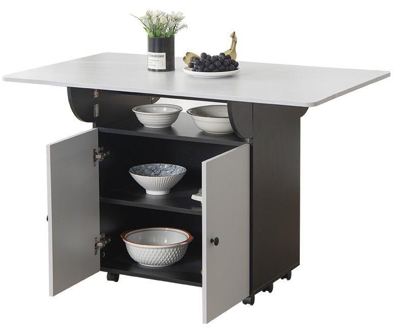 Mesa Comedor Isla Multiuso Gris/Negro-0