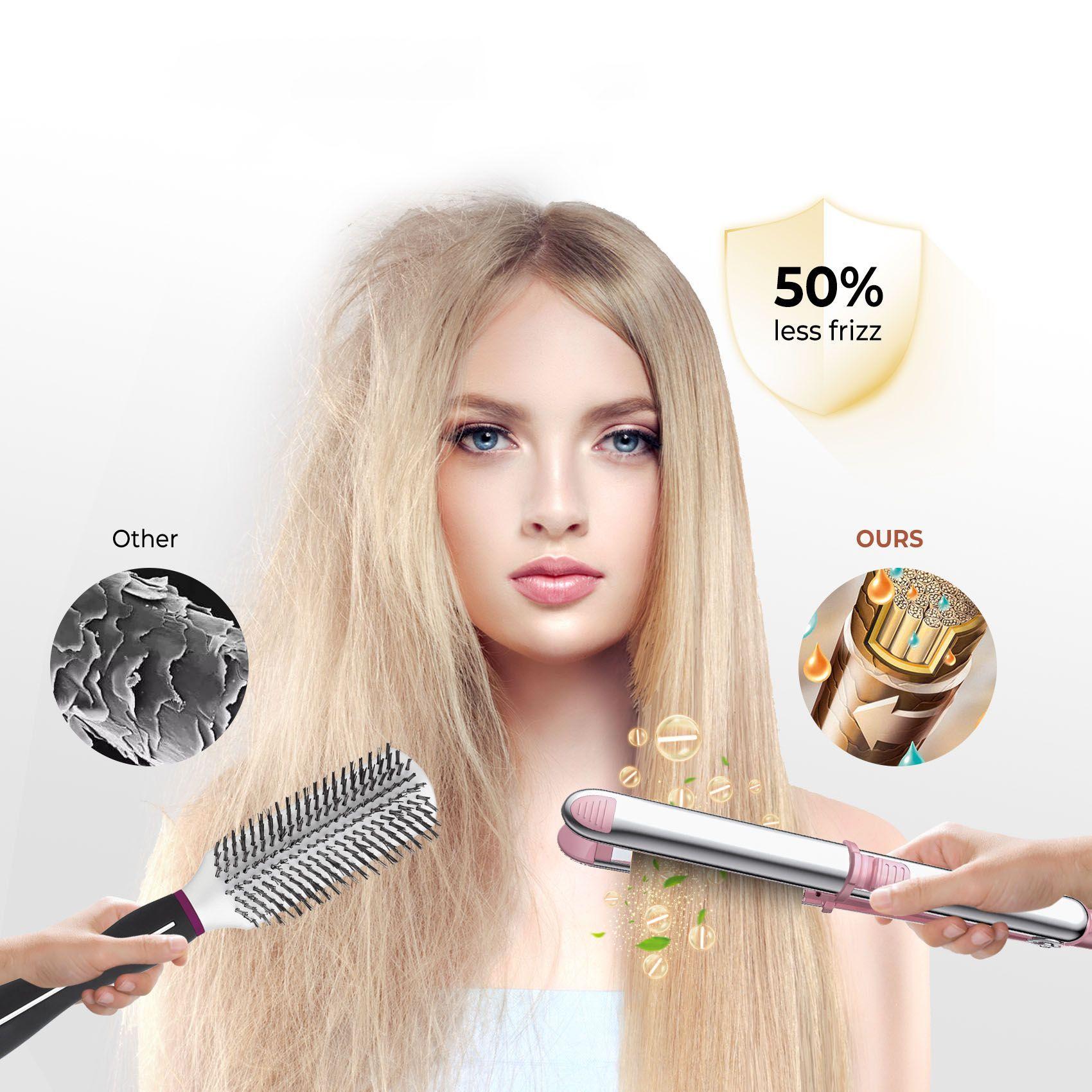 Alisadora curvas y Ondas Straightener Placas de Titanium Onlyou-2