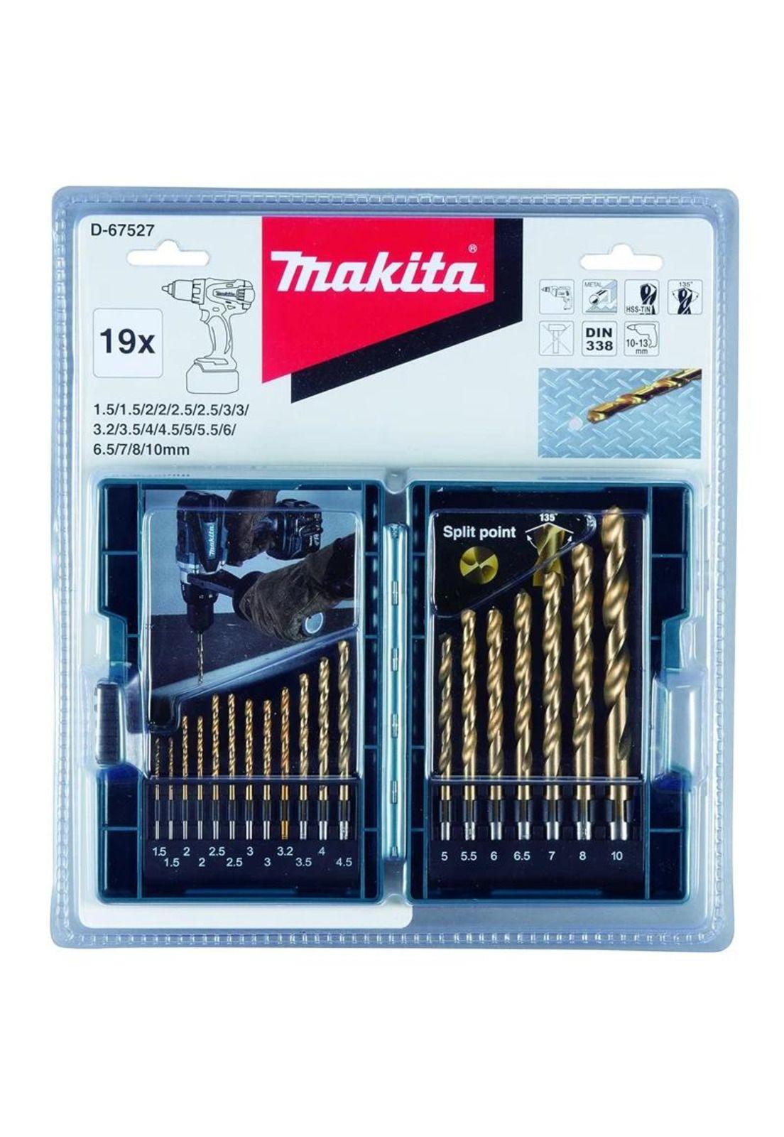 SET BROCA METAL HSS-TIN 19 PZAS MAKITA D-67527-4