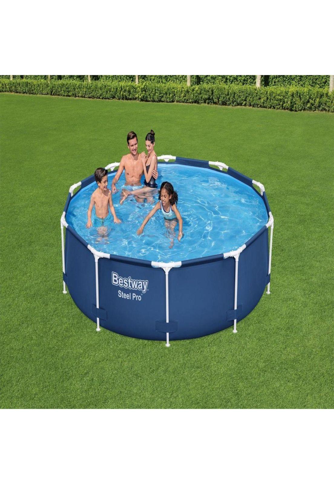 SET PISCINA BESTWAY REDONDA STEEL PRO CON FILTRO 3.05MX76CM-5