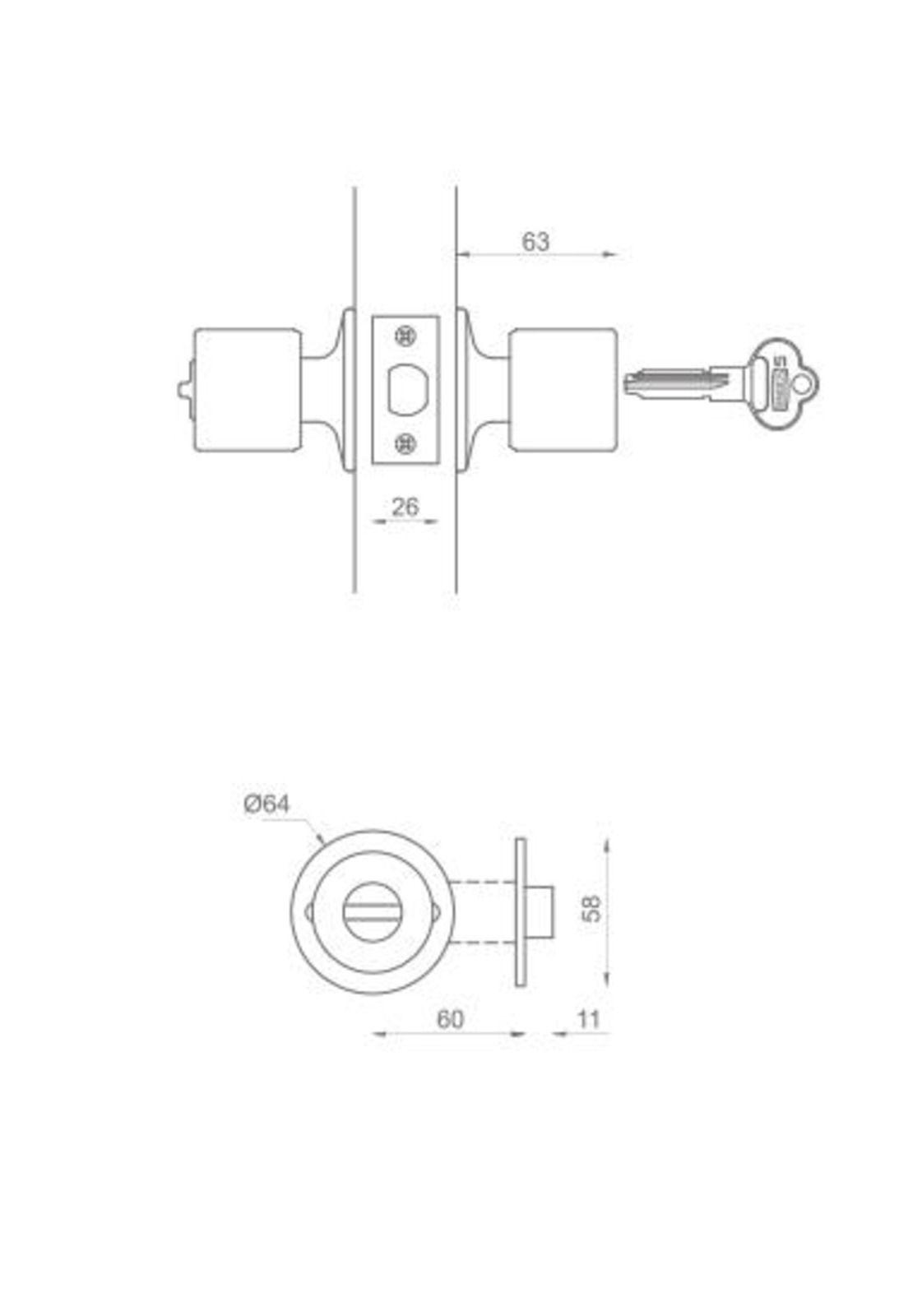 CERRADURA SCANAVINI 4040-ACERO INOXIDABLE CON LLAVE-3