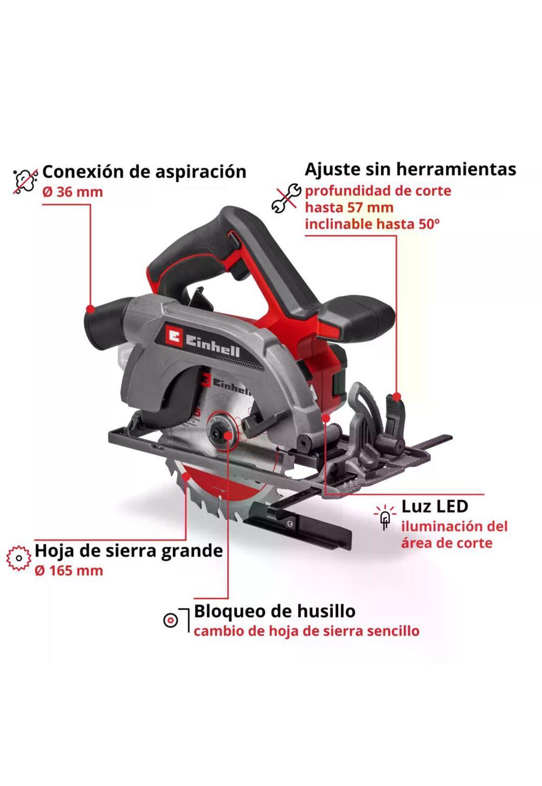 Sierra circular Einhell TE-CS 18/165-2 Li 18V-1