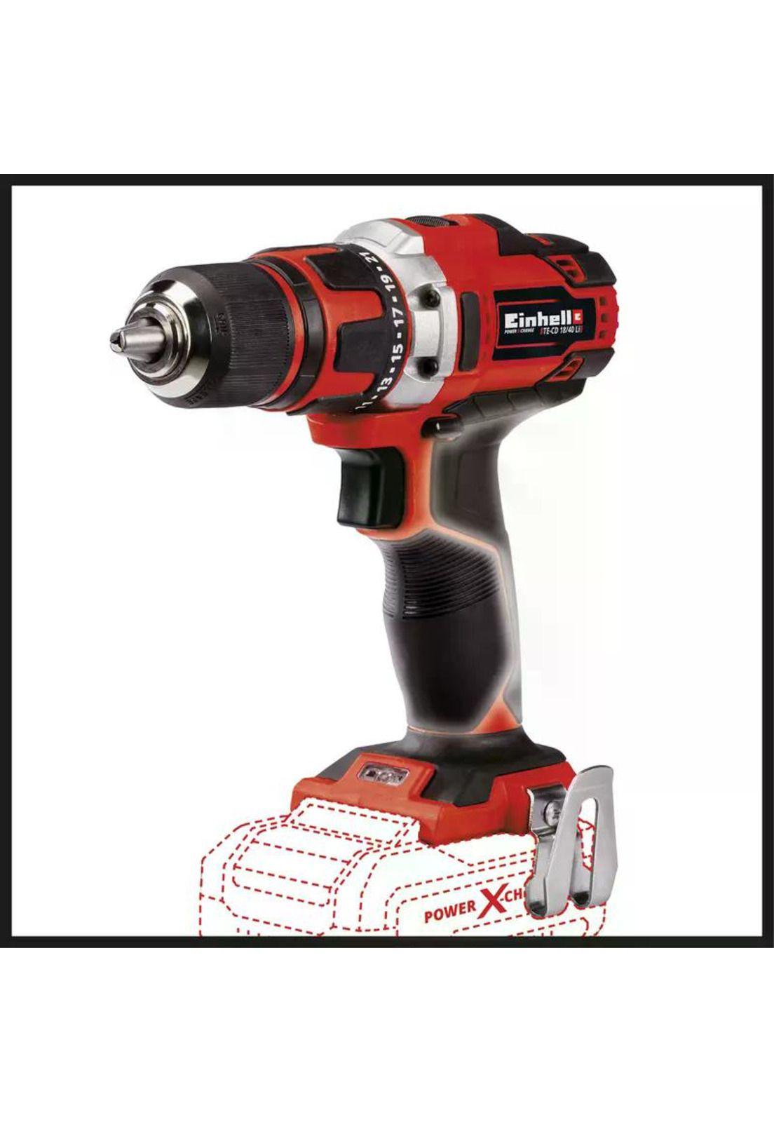 TALADRO ATORNILLADOR EINHELL TE-CD 18/40 LI SOLO 40NM TORQUE-4