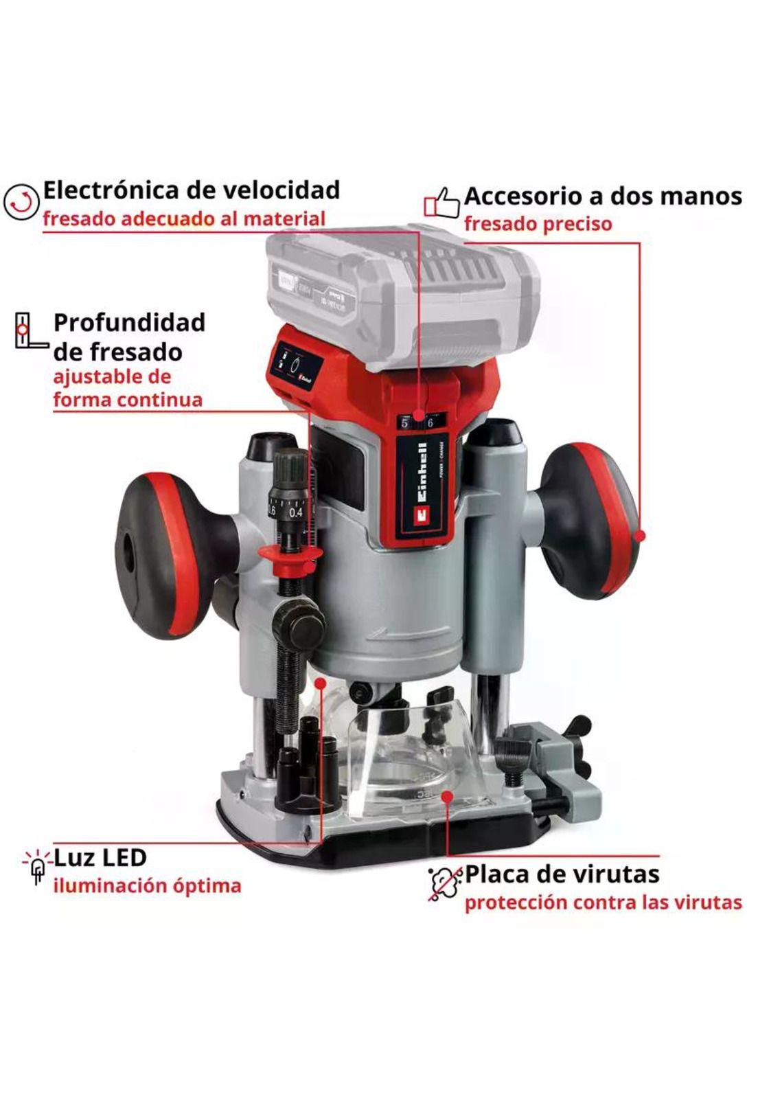 FRESADORA INALALMBRICA EINHELL 18V TP-RO 18 Set Li BL - Solo-6
