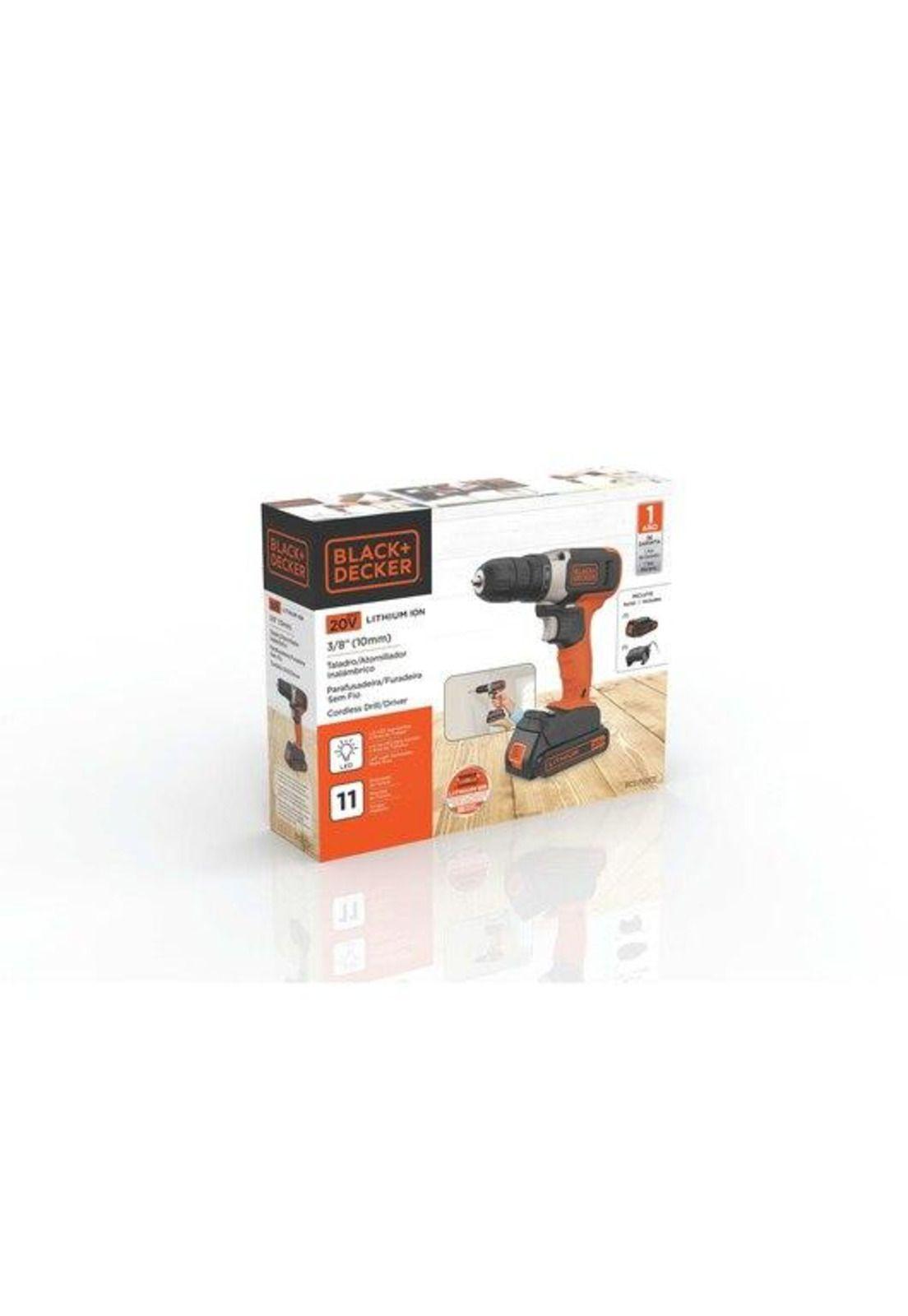 TALADRO ROTACION INALAMBRICO BLACK Y DECKER BCD702C1-B2 20V -10MM+BATERIA 1.5AH-3