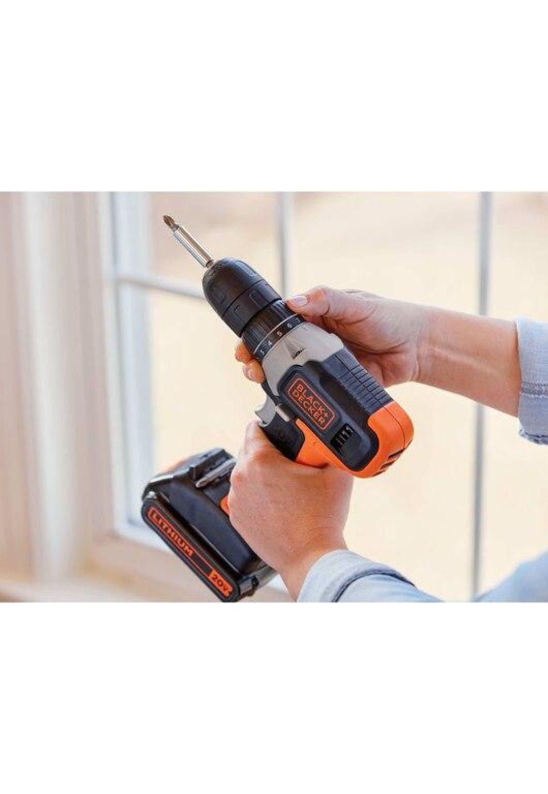 TALADRO ROTACION INALAMBRICO BLACK Y DECKER BCD702C1-B2 20V -10MM+BATERIA 1.5AH-4