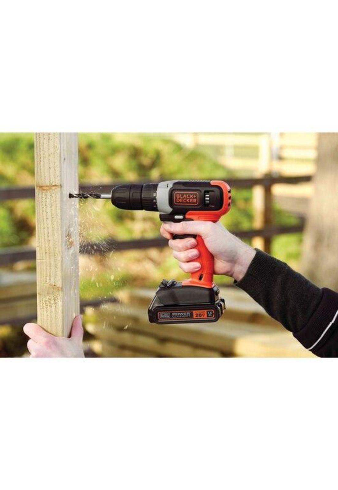 TALADRO ROTACION INALAMBRICO BLACK Y DECKER BCD702C1-B2 20V -10MM+BATERIA 1.5AH-6