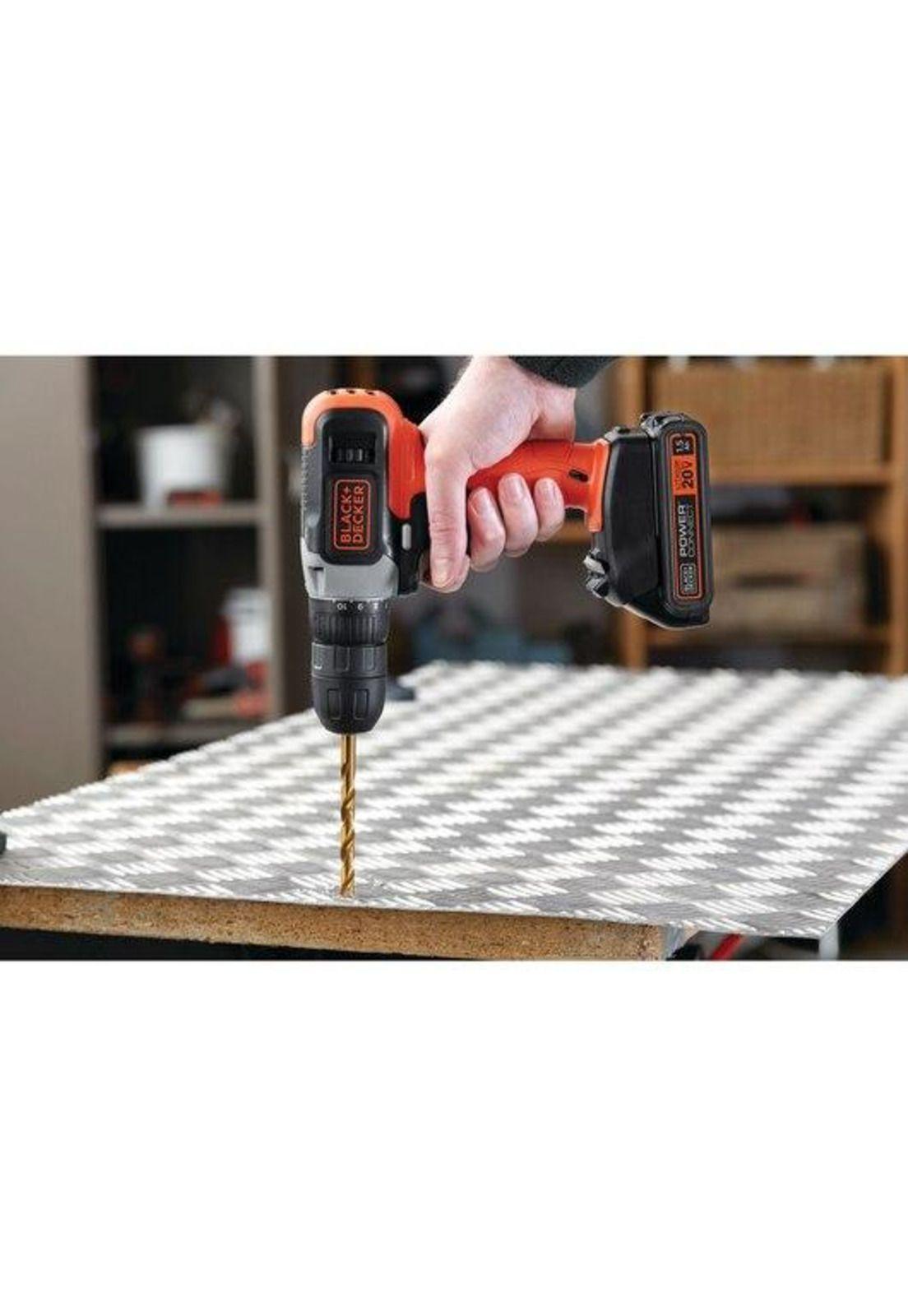 TALADRO ROTACION INALAMBRICO BLACK Y DECKER BCD702C1-B2 20V -10MM+BATERIA 1.5AH-7