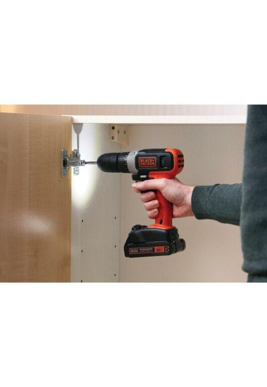 TALADRO ROTACION INALAMBRICO BLACK Y DECKER BCD702C1-B2 20V -10MM+BATERIA 1.5AH-8