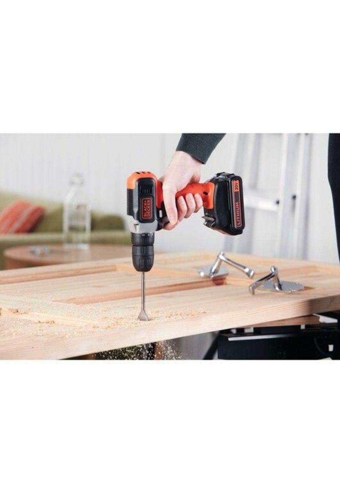 TALADRO ROTACION INALAMBRICO BLACK Y DECKER BCD702C1-B2 20V -10MM+BATERIA 1.5AH-9