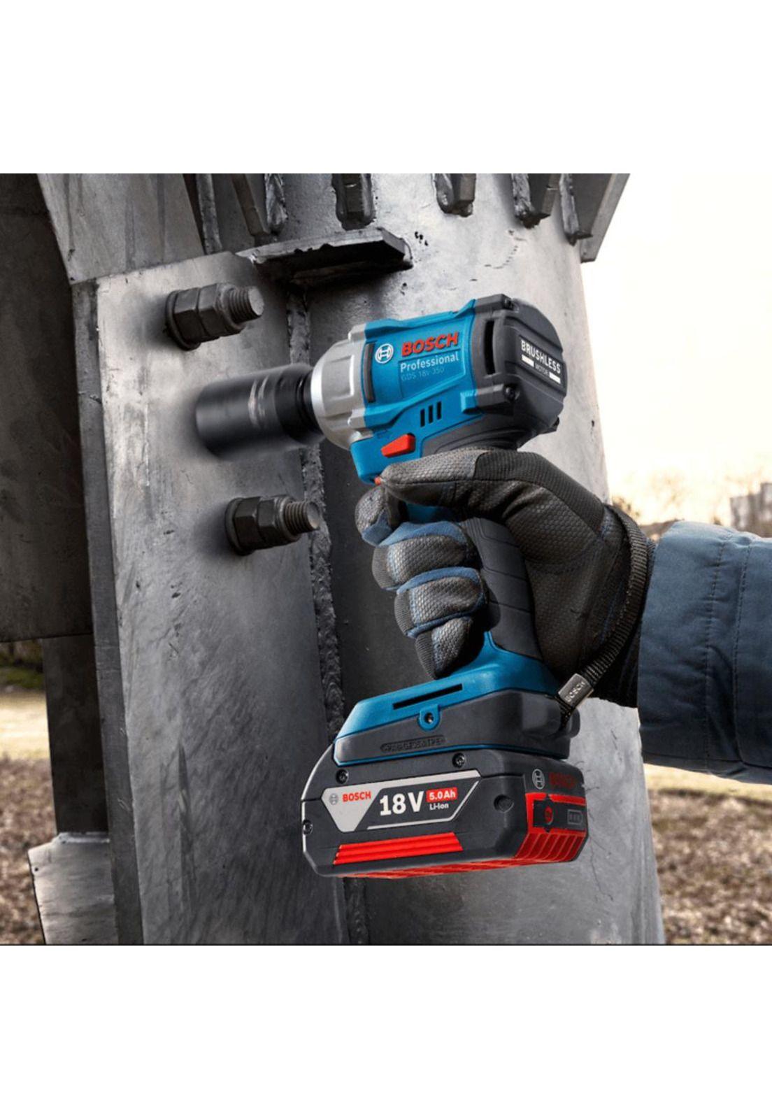 Llave Impacto Bosch GDS 18V-350 1/2 + 2 Bat 4Ah-5