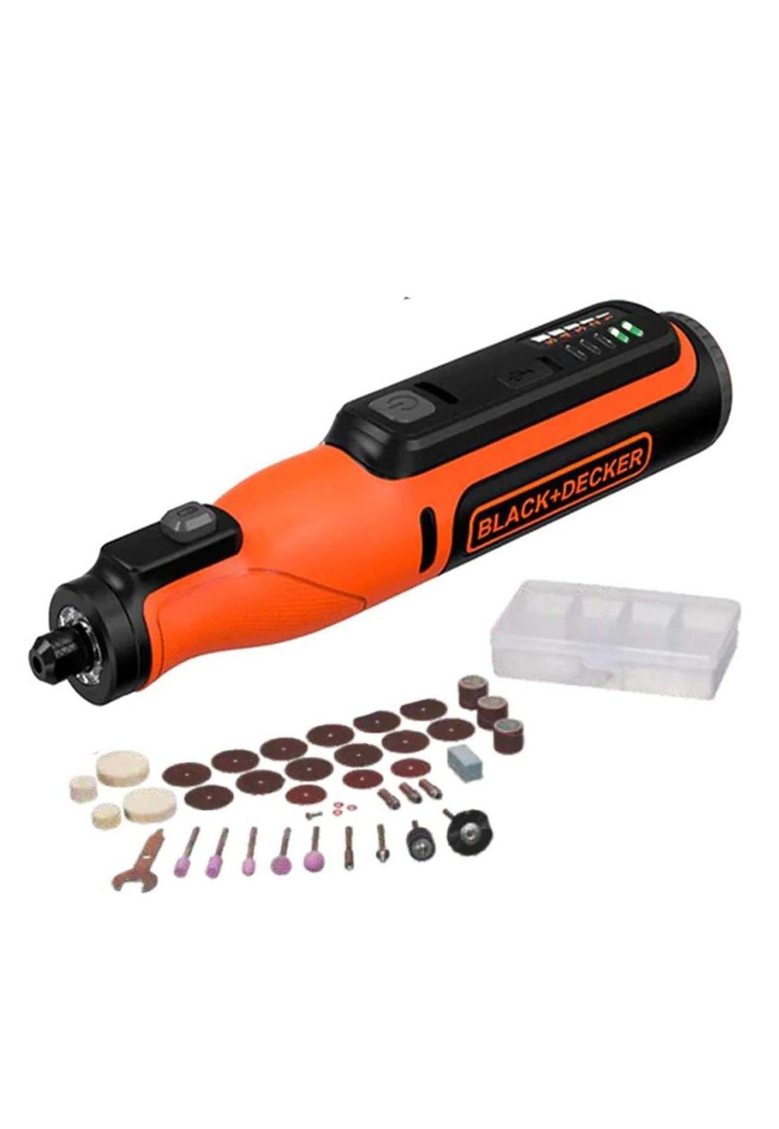 MULTIHERRAMIENTA ROTATIVA BLACK AND DECKER 8V + 35 ACCESORIOS Y CAJA PLASTICA-0