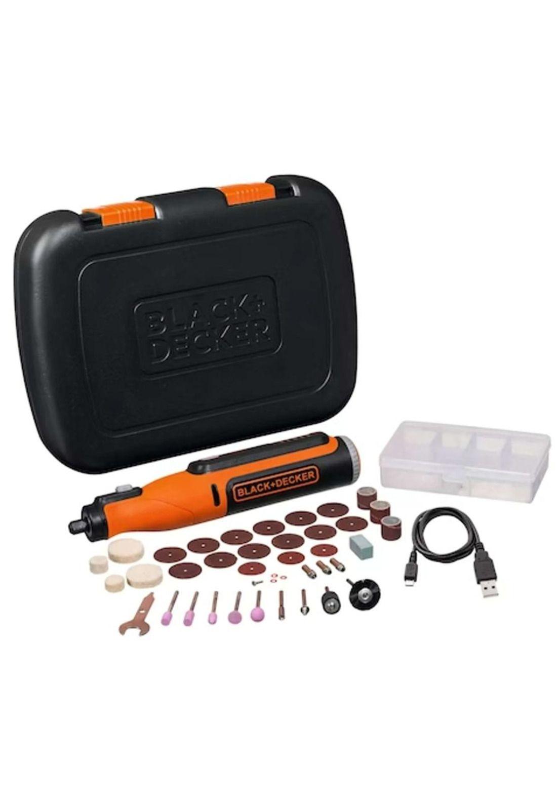 MULTIHERRAMIENTA ROTATIVA BLACK AND DECKER 8V + 35 ACCESORIOS Y CAJA PLASTICA-3
