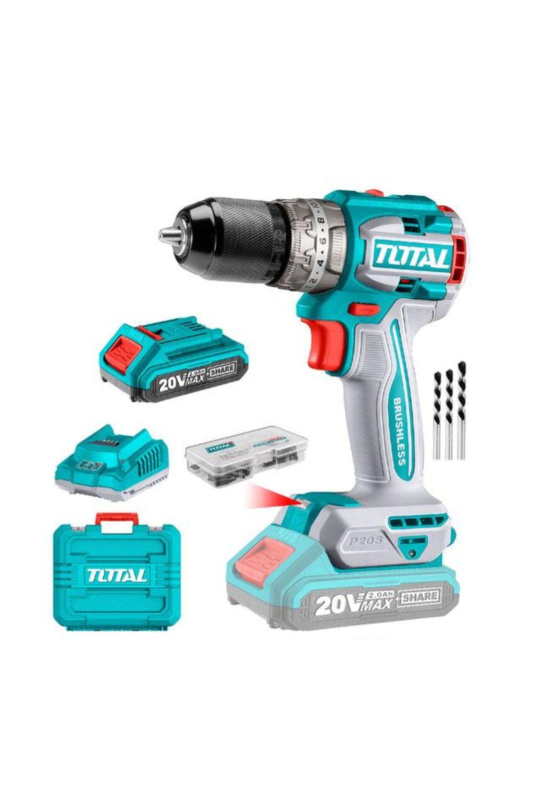 TALADRO IMPACTO 20V 13MM+ 2B 2.0A+C+ACC+MAL TIDLI20602-0