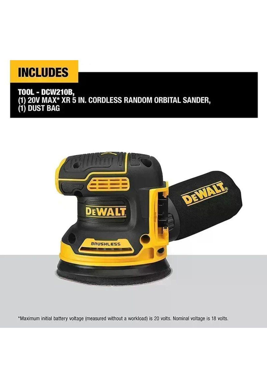 LIJADORA ROTO.20V MAX DEWALT 5" S/B-C DCW210B-2