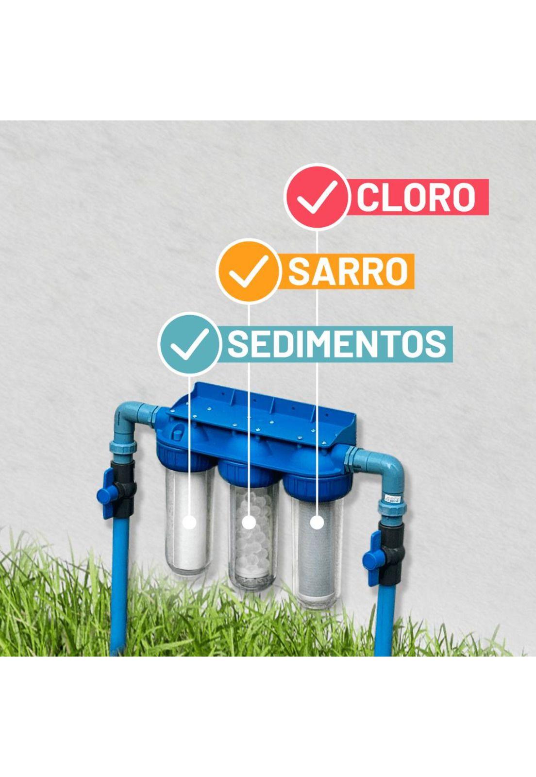 Pack Triple Filtro Sedimento Cloro Sarro Viga Home-3