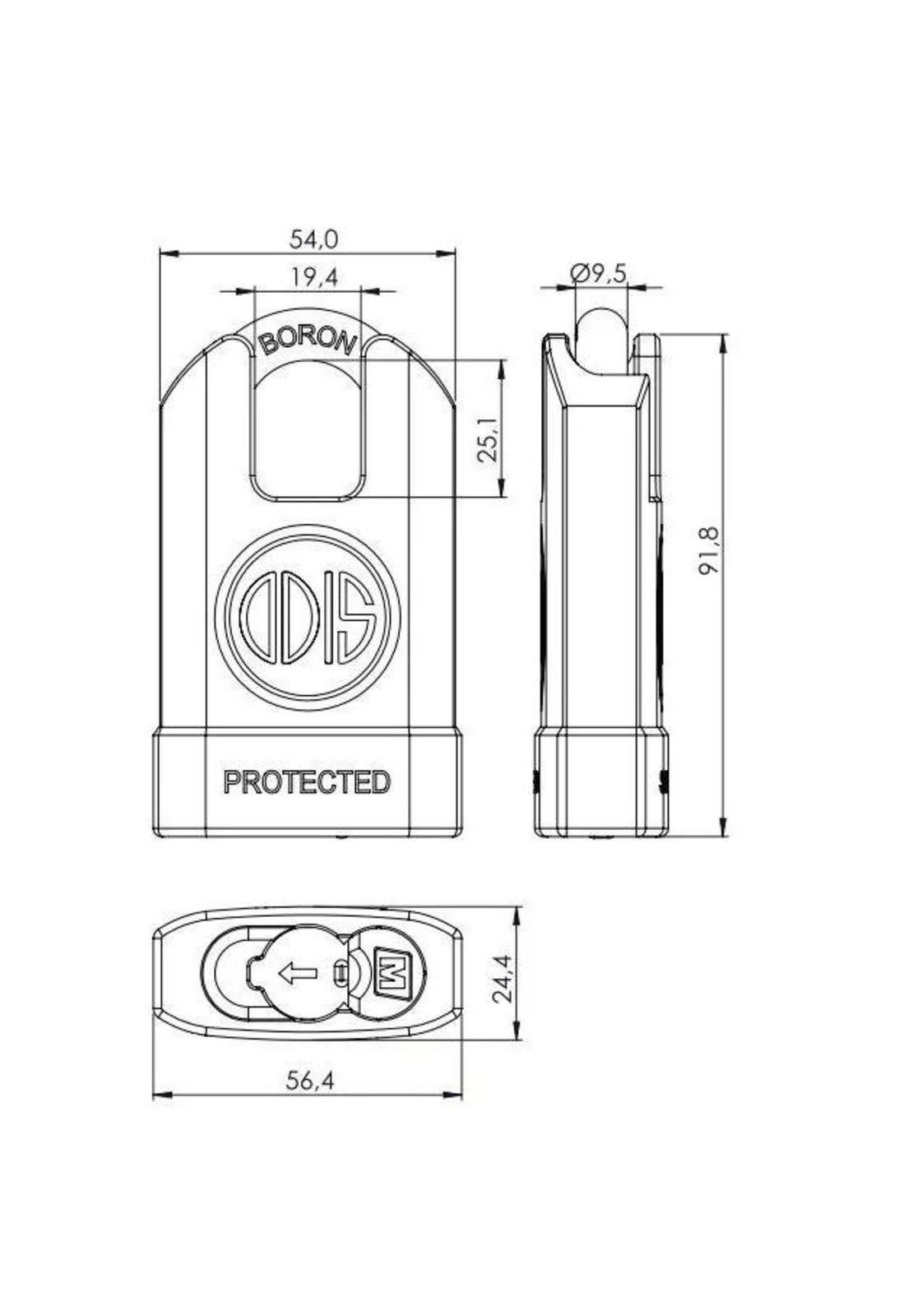 CANDADO ODIS M50S PROTECTED 54MM-2
